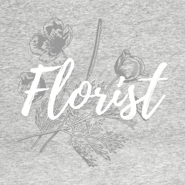 Florist Flower Design with White Font by Annalaven